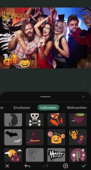 PhotoDirector - Halloween-Sticker und Rahmen